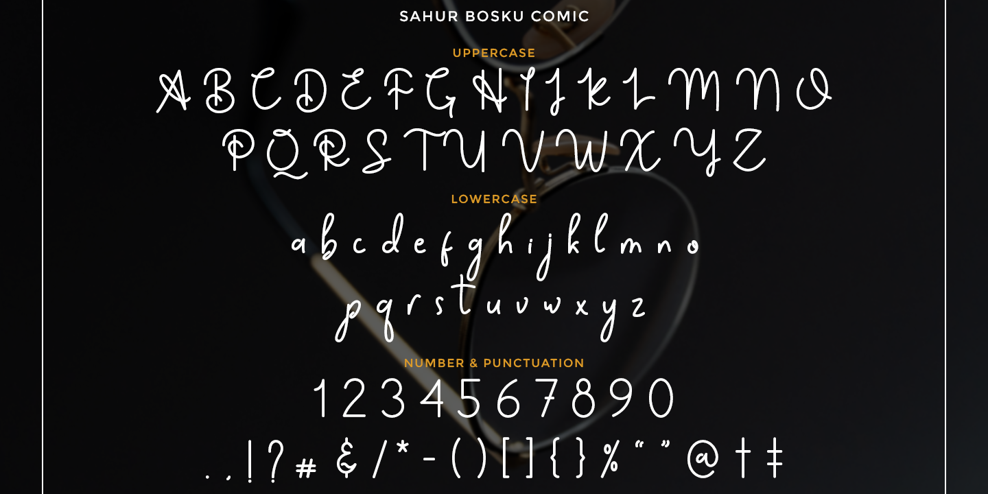 Пример шрифта Sahur Bosku Comic Italic